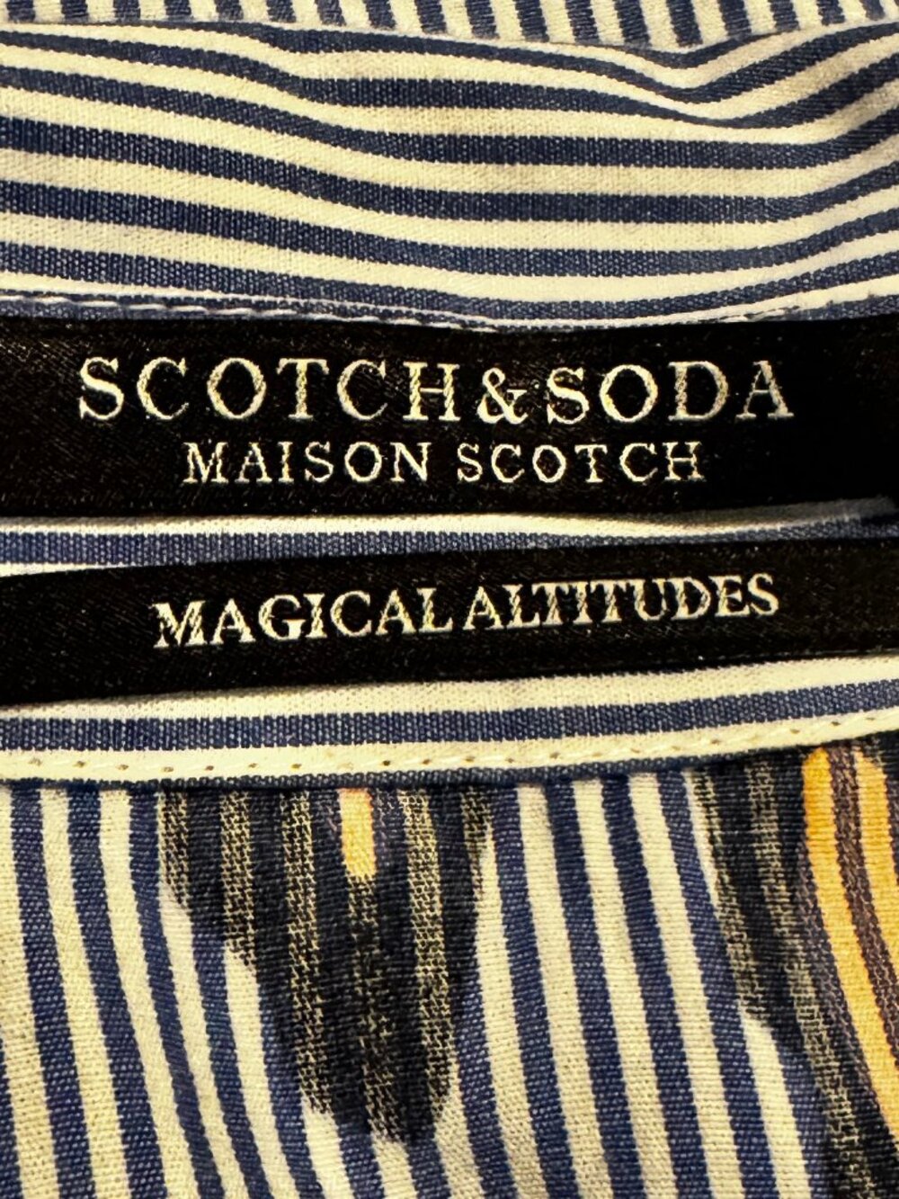 Scotch & Soda Magical Altitudes Leopard Pinstripe Button Down Shirt L - Picture 5 of 8